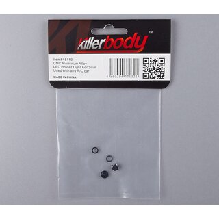 LED Halter Aluminium Schwarz f�r 3mm LED