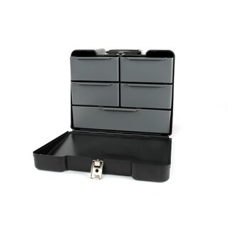 Robitronic Polyno Werkzeugkoffer mit 5 Schubladen schwarz
