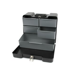 Robitronic Polyno Werkzeugkoffer mit 5 Schubladen schwarz