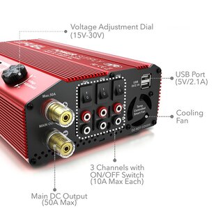 eFuel 1200W 50A 15-30 Volt Netzteil mit LCD Anzeige