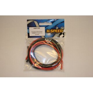 H-SPEED flexibles Silikonkabel 14AWG 1m rot & 1m schwarz 2,5mm