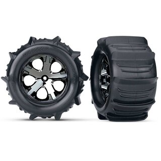 TRAXXAS Paddle Reifen auf All-Star 2.8 Felgen schwarz-chrom hinten