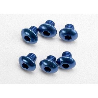 TRAXXAS Rundkopfschraube Alu blau 4x4mm mit Innensechskant (6)