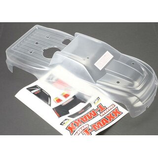 TRAXXAS Karosserie T-Maxx klar mit Aufkleber (langer Radstand)