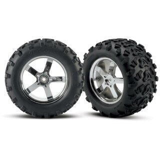 TRAXXAS Maxx Reifen auf Hurricane 3.8 Felgen chrom 14mm (2)