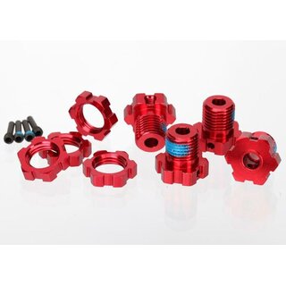 TRAXXAS Radmitnehmer & Muttern 6061-T6 Aluminium rot 17mm (4)