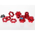 TRAXXAS Radmitnehmer & Muttern 6061-T6 Aluminium rot 17mm...