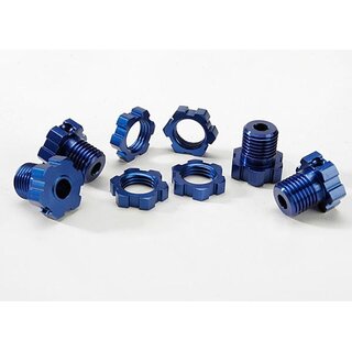 TRAXXAS Radmitnehmer & Muttern 6061-T6 Aluminium blau 17mm (4)
