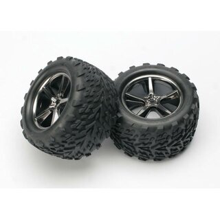 TRAXXAS Talon Reifen auf Gemini 3.8 Felgen schwarz-chrom...