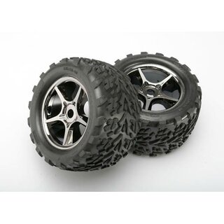 TRAXXAS Talon Reifen auf Gemini 3.8 Felgen schwarz-chrom 17mm (2)