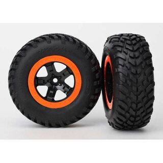 TRAXXAS SCT Reifen auf Felgen schwarz/orange (2)