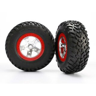 TRAXXAS SCT Reifen S1 auf 2.2/3.0 Felge satin-chrom/rot (2)