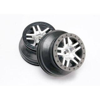 TRAXXAS SCT 2.2/3.0 Felgen satin-chrom/schwarz vorne (2)