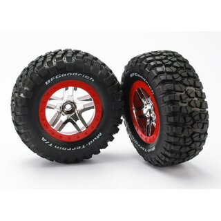 TRAXXAS BFGoodrich T/A KM2 Reifen auf Felgen satin/rot...