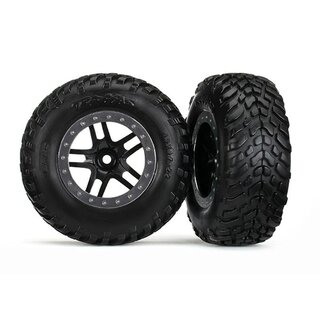 TRAXXAS SCT Reifen auf 2.2/3.0 Felge schwarz/satin-chrom (2)