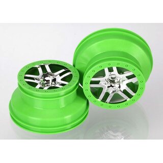 TRAXXAS SCT 2.2/3.0 Speichenfelgen chrom/gr�n (2)