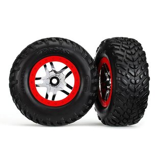 TRAXXAS SCT S1 Reifen auf SCT 2.2/3.0 Felgen chrom/rot (2)