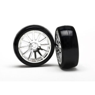TRAXXAS Slick-Reifen auf 12-Speichenfelge chrom (2)