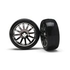 TRAXXAS Slick-Reifen auf 12-Speichenfelge schwarz-chrom (2)