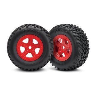 TRAXXAS SCT Reifen auf SCT Felgen rot 12mm (2)