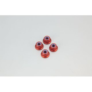 Kyosho STOPMUTTER  M4 ALU, ROT (4)