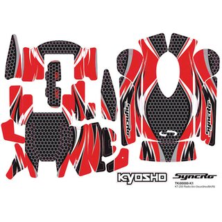 Kyosho KOMPLETTES DEKOR FUER SENDER KT-200/201 - ROT