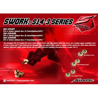 SWORKz S14-3 12mm Wheel Hex (6.7mm)(Option)(2PC)