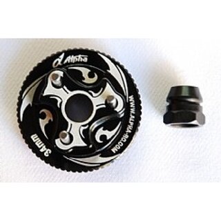 Alpha Plus Alpha Flywheel 34mm (black) + clutch nut
