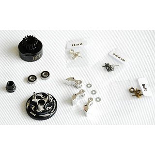 Alpha Plus Alpha Clutch Combo Set (16T Vented Clutch Bell +Bearing 5*11 ( 2pcs) + 34 mm Flywheel(Black) + 3pc Type cluth shoe (Alum) with 3 different springs and washers + Clutch Nut
