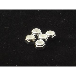 Hiro Seiko 2mm Alloy Nylon Nut  [Silver] ( 5 pcs)