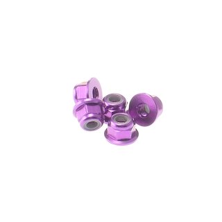 Hiro Seiko 3mm Alloy Flange Nylon Nut  [Purple] ( 5 pcs)