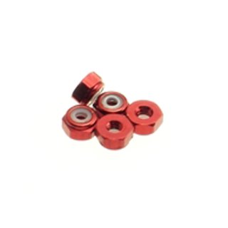 Hiro Seiko 2mm Alloy Nylon Nut (S_Size)  [Red] ( 5 pcs)