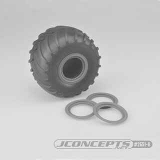 Jconcepts Tribute wheel beadlocks - silver - glue-on set, 4pc. (Fits - #3377 Tribute wheels)