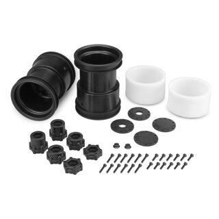 Jconcepts Tribute - 2.6 x 3.6 Monster Truck wheel w/ adaptors (black) - 2pc. 