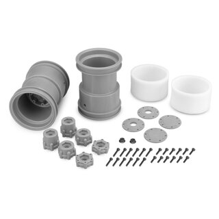 Jconcepts Tribute - 2.6 x 3.6 Monster Truck wheel w/ adaptors (silver) - 2pc. 