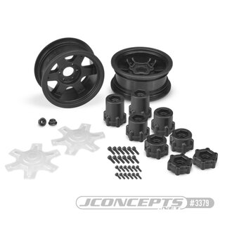 Jconcepts Dragon - 2.6 mega truck wheel w/ adaptors, discs - (black) - 2pc.