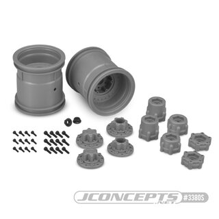 Jconcepts Midwest 2.2 MT 12mm hex wheel w/ adaptors - (silver) - 2pc.
