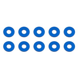 Team Associated Bulkhead Washers, 7.8x0.5 mm, blue aluminum