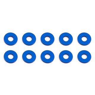 Team Associated Bulkhead Washers, 7.8x1.0 mm, blue aluminum