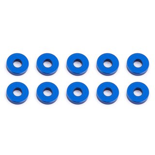 Team Associated Bulkhead Washers, 7.8x2.0 mm, blue aluminum