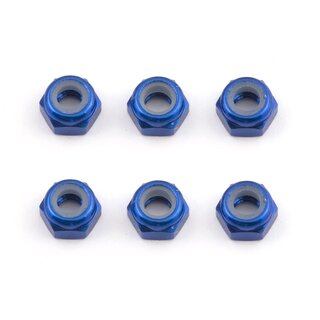 Team Associated FT M3 Locknut, blue aluminum