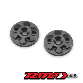 JConcepts RM2, Clover large flange 1/8th wing buttons - black - 2pc.