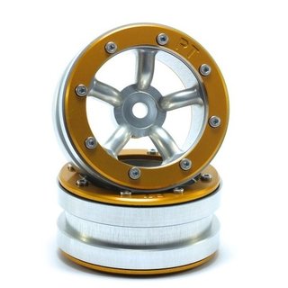 Absima Beadlock Wheels PT-Safari Silber/Gold 1.9 (2 St.)