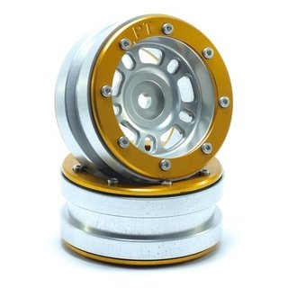 Absima Beadlock Wheels PT- Distractor Silber/Gold 1.9 (2 St.)