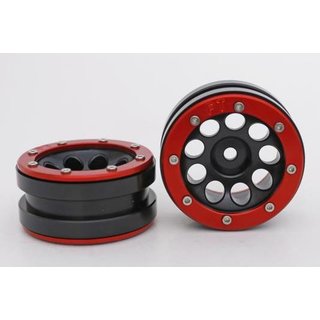 Absima Beadlock Wheels PT- Ecohole Schwarz/Rot 1.9 (2 St.)
