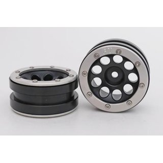 Absima Beadlock Wheels PT- Ecohole Schwarz/Silber 1.9 (2 St.) 