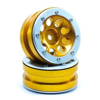 Absima Beadlock Wheels PT- Ecohole Gold/Silber 1.9 (2 St.)