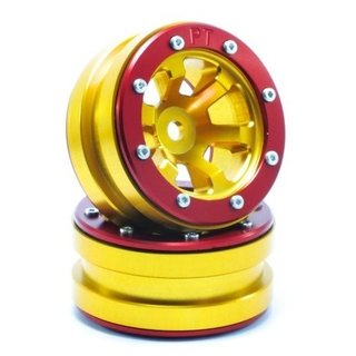 Absima Beadlock Wheels PT- Claw Gold/Rot 1.9 (2 St.)