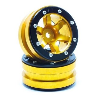 Absima Beadlock Wheels PT- Wave Gold/Schwarz 1.9 (2 St.)