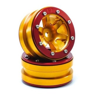 Absima Beadlock Wheels PT- Wave Gold/Rot 1.9 (2 St.)